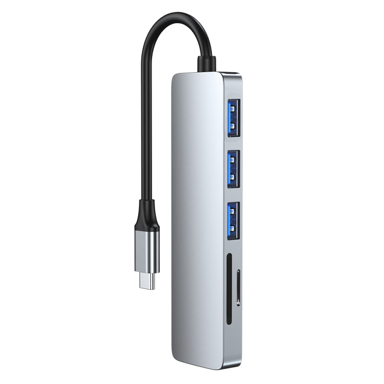 6-in-1 USB-C / Type-C to USB Docking Station HUB Adapter - Computer & Networking by buy2fix | Online Shopping UK | buy2fix