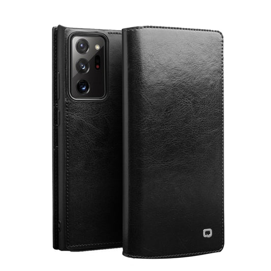 For Samsung Galaxy Note20 Ultra QIALINO Genuine Leather Phone Case(Black) - Galaxy Note20 Ultra Cases by QIALINO | Online Shopping UK | buy2fix