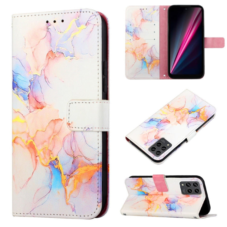For T-Mobile Revvl 6 Pro 5G PT003 Marble Pattern Flip Leather Phone Case(Galaxy Marble White LS004) - More Brand by buy2fix | Online Shopping UK | buy2fix