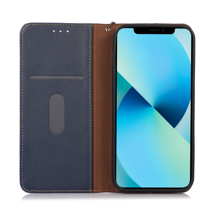 For Samsung Galaxy S23+ 5G KHAZNEH Nappa Top Layer Cowhide Leather Phone Case(Blue) - Galaxy S23+ 5G Cases by buy2fix | Online Shopping UK | buy2fix