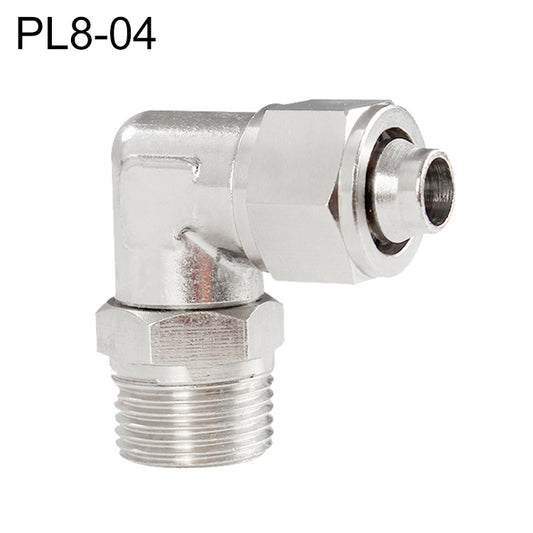PL8-04 LAIZE Nickel Plated Copper Trachea Quick Fitting Twist Swivel Elbow Lock Female Connector -  by LAIZE | Online Shopping UK | buy2fix