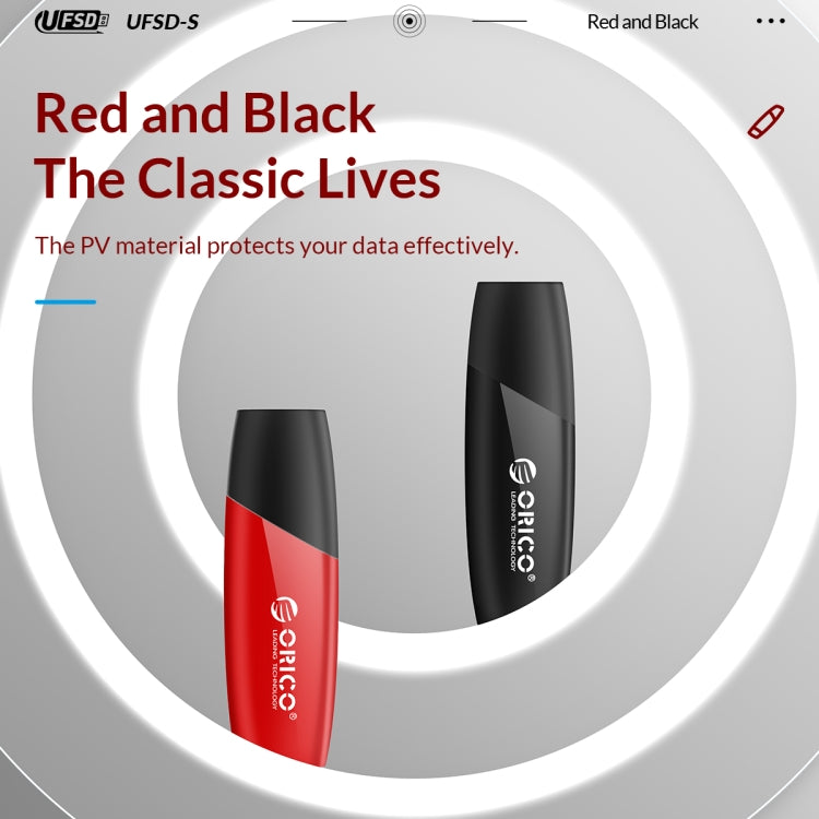 ORICO UFS Flash Drive, Read: 450MB/s, Write: 350MB/s, Memory:128GB, Port:Type-C(Red) - USB Flash Drives by ORICO | Online Shopping UK | buy2fix