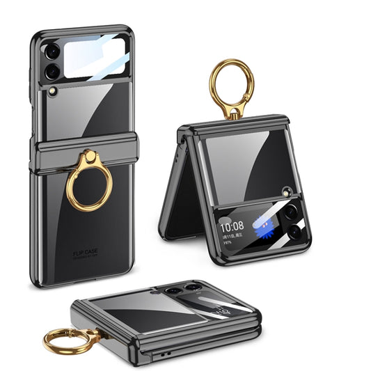 For Samsung Galaxy Z Flip4 GKK Magnetic Folding Phantom Rotary Phone Case with Ring Holder(Black) - Galaxy Z Flip4 5G Cases by GKK | Online Shopping UK | buy2fix