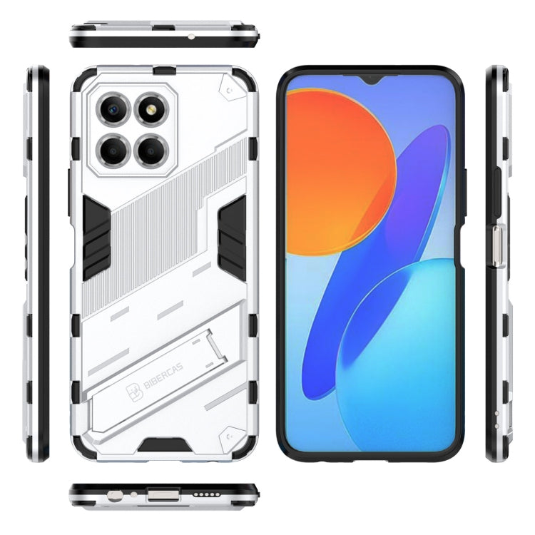 For Honor X8 5G Punk Armor PC + TPU Phone Case with Holder(White) - Honor Cases by buy2fix | Online Shopping UK | buy2fix