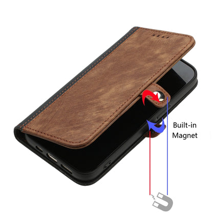 For Samsung Galaxy A22 5G Side Buckle Double Fold Hand Strap Leather Phone Case(Brown) - Galaxy Phone Cases by buy2fix | Online Shopping UK | buy2fix