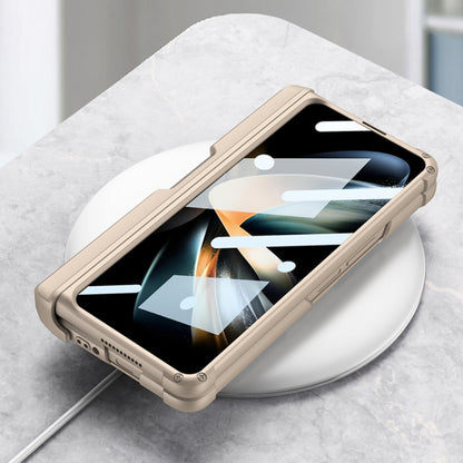 For Samsung Galaxy Z Fold4 GKK Integrated Magnetic Folding Armor Shell with Push Pen Case(Champagne Gold) - Galaxy Z Fold4 5G Cases by GKK | Online Shopping UK | buy2fix