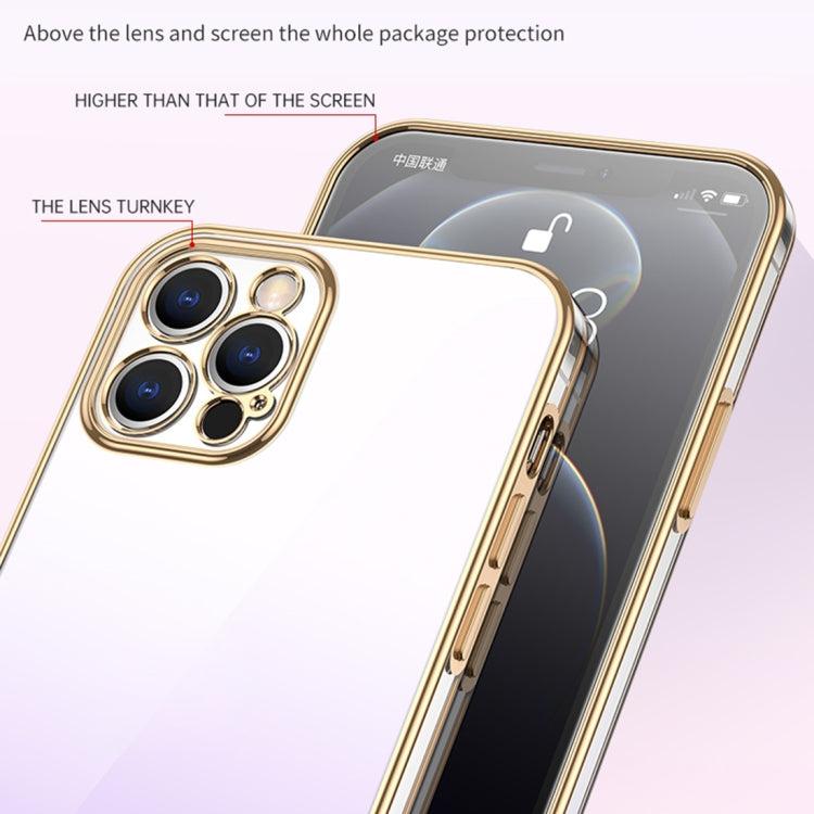 For iPhone 14 SULADA Iridescence Series Plating Transparent Gradient Phone Case(Gold) - iPhone 14 Cases by SULADA | Online Shopping UK | buy2fix