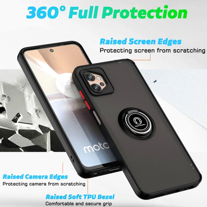 For Motorola Moto G32 Q Shadow 1 Series TPU + PC Phone Case with Ring(Dark Green) - Motorola Cases by buy2fix | Online Shopping UK | buy2fix