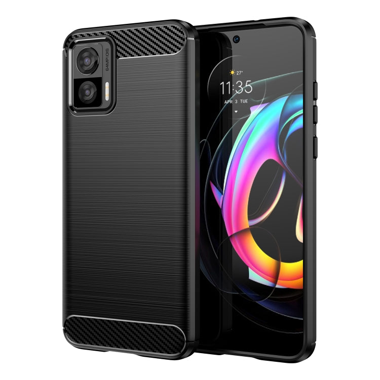 For Motorola Edge 30 Neo Brushed Texture Carbon Fiber TPU Phone Case(Black) - Motorola Cases by buy2fix | Online Shopping UK | buy2fix