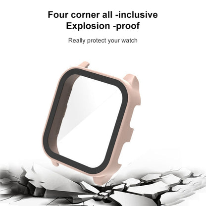 For Garmin Venu Sq2 PC + 9H Tempered Glass Integrated Protective Watch Case(Ivory White) - Watch Cases by buy2fix | Online Shopping UK | buy2fix