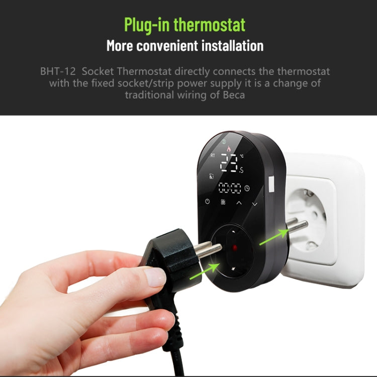 BHT12-EW Plug-in LED Thermostat With WiFi, EU Plug(White) - Consumer Electronics by buy2fix | Online Shopping UK | buy2fix