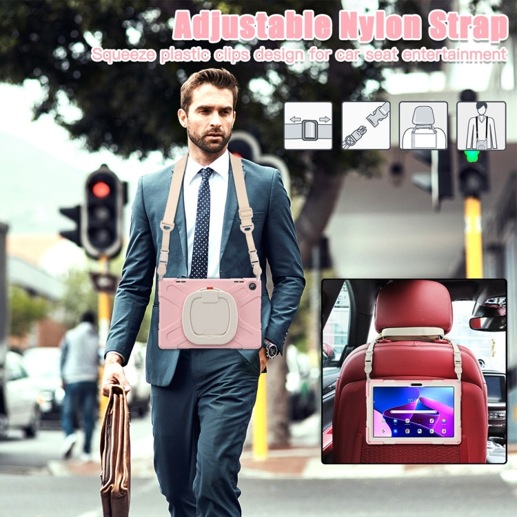 For Lenovo Tab M10 10.1 3rd Gen Silicone + PC Protective Tablet Case(Cherry Blossom Pink) - For Lenovo by buy2fix | Online Shopping UK | buy2fix