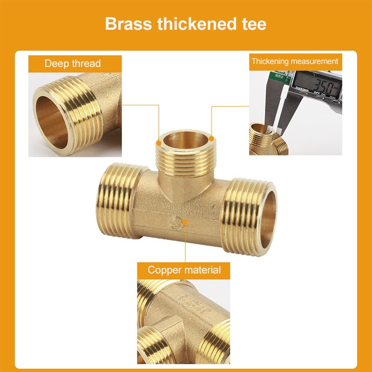 LAIZE External Thread Plumbing Copper Pipe Fittings, Caliber:4 Point(Three Way) - Interface Series by LAIZE | Online Shopping UK | buy2fix