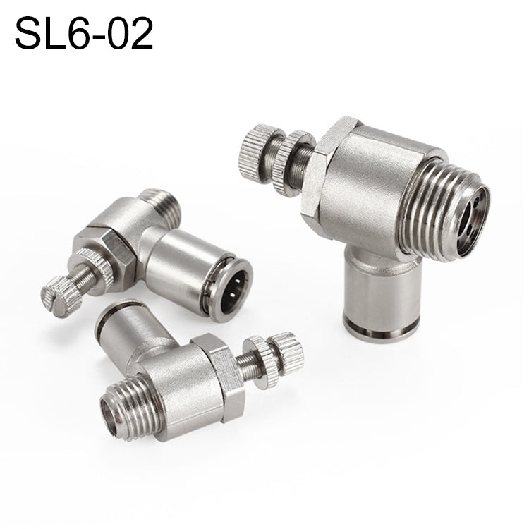 SL6-02 LAIZE Nickel Plated Copper Male Thread Throttle Valve Pneumatic Connector -  by LAIZE | Online Shopping UK | buy2fix