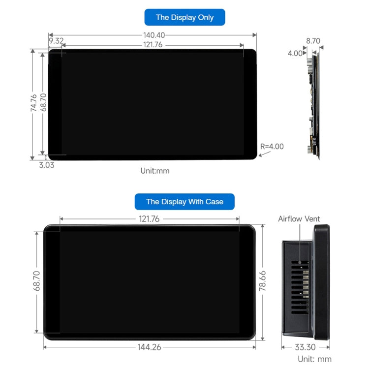 Waveshare Raspberry Pi 5.5 inch 2K Capacitive Touch LCD Display(Black) - Consumer Electronics by WAVESHARE | Online Shopping UK | buy2fix