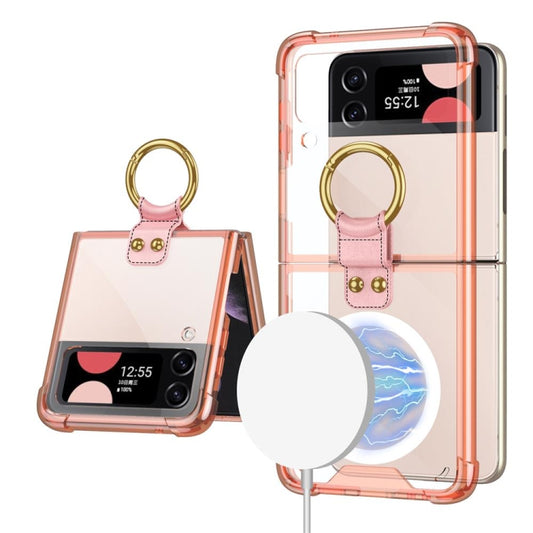 For Samsung Galaxy Z Flip3 5G GKK MagSafe Airbag Shockproof Phone Case with Ring Holder(Pink) - Galaxy Phone Cases by GKK | Online Shopping UK | buy2fix