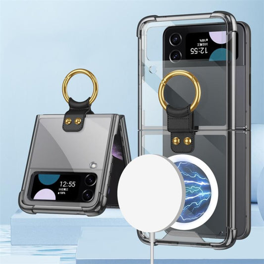 For Samsung Galaxy Z Flip4 GKK MagSafe Airbag Shockproof Phone Case with Ring Holder(Black) - Galaxy Z Flip4 5G Cases by GKK | Online Shopping UK | buy2fix