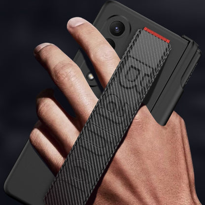 For Samsung Galaxy Z Fold4 GKK Magnetic Fold Hinge Shockproof Phone Case with Wrist Strap(Black) - Galaxy Z Fold4 5G Cases by GKK | Online Shopping UK | buy2fix