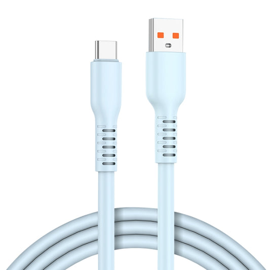 ADC-014 6A USB to USB-C/Type-C Liquid Silicone Data Cable, Length:0.5m(Blue) -  by buy2fix | Online Shopping UK | buy2fix