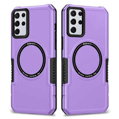 For Samsung Galaxy S23+ 5G MagSafe Shockproof Armor Phone Case(Purple) - Galaxy S23+ 5G Cases by buy2fix | Online Shopping UK | buy2fix