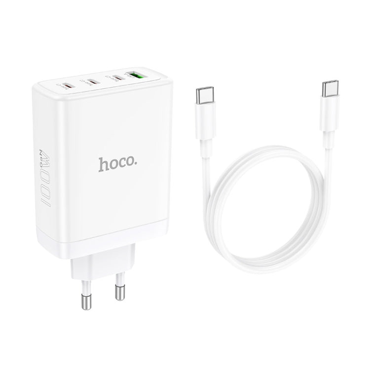 hoco N31 Leader PD 100W USB+Three USB-C/Type-C Interface Fast Charger Set, Specification:EU Plug(White) -  by hoco | Online Shopping UK | buy2fix