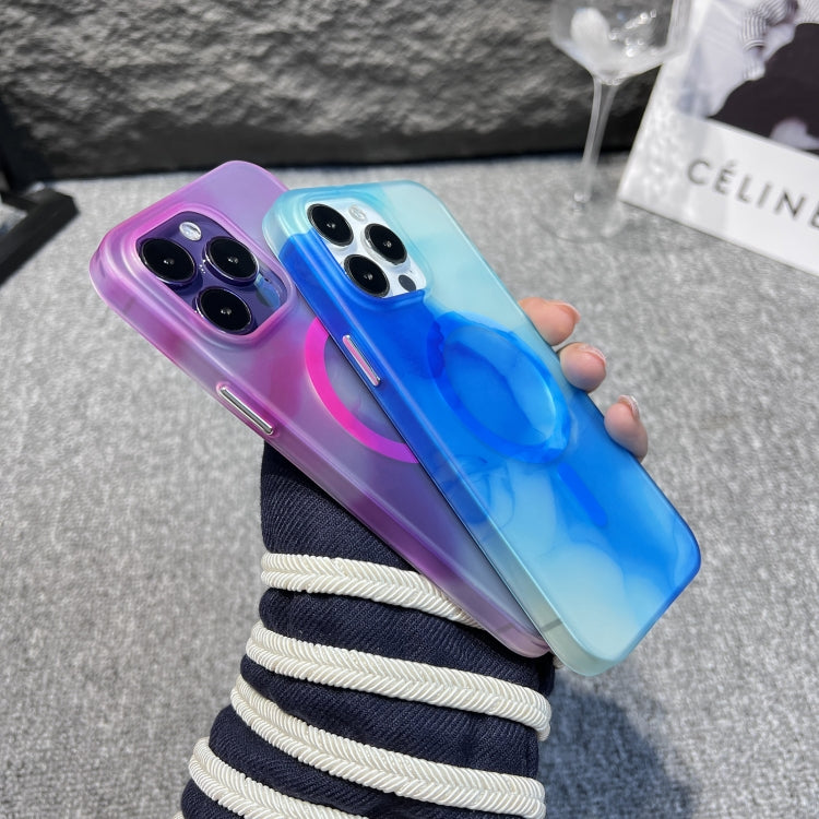 For iPhone 14 Pro Max MagSafe Magnetic Watercolor TPU Phone Case(Purple) - iPhone 14 Pro Max Cases by buy2fix | Online Shopping UK | buy2fix