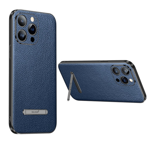 For iPhone 14 Pro Max SULADA Famous Artisan Series Litchi Leather PC + TPU Phone Case(Blue) - iPhone 14 Pro Max Cases by SULADA | Online Shopping UK | buy2fix