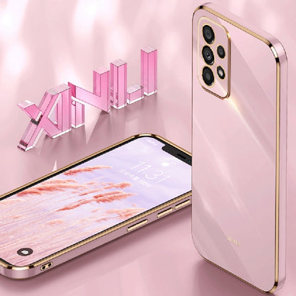 For Samsung Galaxy A33 5G XINLI Straight Edge 6D Electroplate TPU Phone Case(Pink) - Galaxy Phone Cases by buy2fix | Online Shopping UK | buy2fix