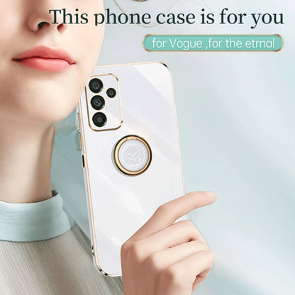 For Samsung Galaxy A14 5G XINLI Straight Edge 6D Electroplate TPU Phone Case with Ring Holder(Mint Green) - Galaxy Phone Cases by buy2fix | Online Shopping UK | buy2fix