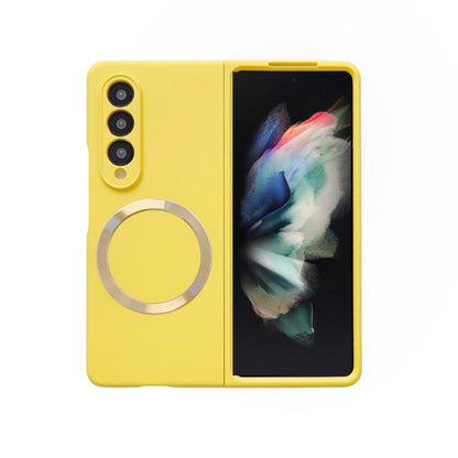 For Samsung Galaxy Z Fold4 Skin Feel MagSafe Magnetic Phone Case(Yellow) - Galaxy Z Fold4 5G Cases by buy2fix | Online Shopping UK | buy2fix