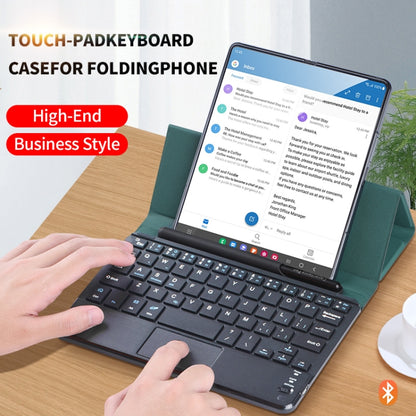 For Samsung Galaxy Z Fold3 GKK Magnetic Folding Bluetooth Keyboard Leather Case with Touchpad / Pen(Black) - Samsung Keyboard by GKK | Online Shopping UK | buy2fix