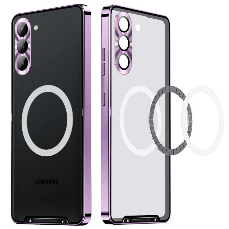 For Samsung Galaxy S23+ 5G MagSafe Magnetic Frosted Metal Phone Case(Purple) - Galaxy S23+ 5G Cases by buy2fix | Online Shopping UK | buy2fix