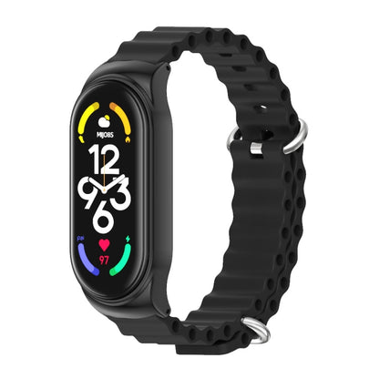 For Xiaomi Mi Band 6 / 5 / 4 / 3 MIJOBS CS Marine Silicone Breathable Watch Band(Black) - Watch Bands by MIJOBS | Online Shopping UK | buy2fix