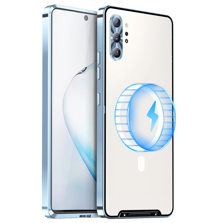 For Samsung Galaxy Note10+ MagSafe Magnetic Frosted Metal Phone Case(Blue) - Galaxy Phone Cases by buy2fix | Online Shopping UK | buy2fix