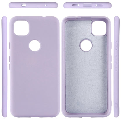 For Google Pixel 4a Pure Color Liquid Silicone Shockproof Full Coverage Case(Purple) - Mobile Accessories by buy2fix | Online Shopping UK | buy2fix