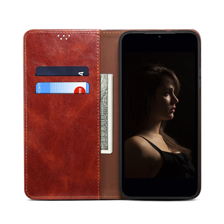 For OnePlus 11R Oil Wax Crazy Horse Texture Leather Phone Case(Brown) - OnePlus Cases by buy2fix | Online Shopping UK | buy2fix