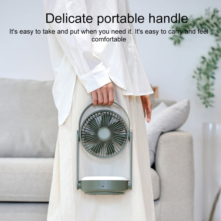 WT-F62 Outdoor Portable USB Charging Air Cooling Fan with LED Night Lamp(Cream Color) - Consumer Electronics by buy2fix | Online Shopping UK | buy2fix