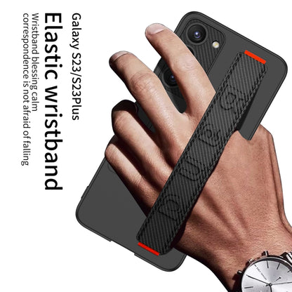 For Samsung Galaxy S23 5G GKK Ultra-thin Wristband Shockproof Phone Case with Holder(Black) - Galaxy S23 5G Cases by GKK | Online Shopping UK | buy2fix