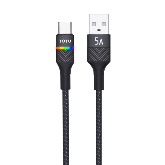 TOTU BT-020 Journey Series USB to Type-C Colorful Breathing Light Data Cable, Length:1.5m(Black) -  by TOTUDESIGN | Online Shopping UK | buy2fix