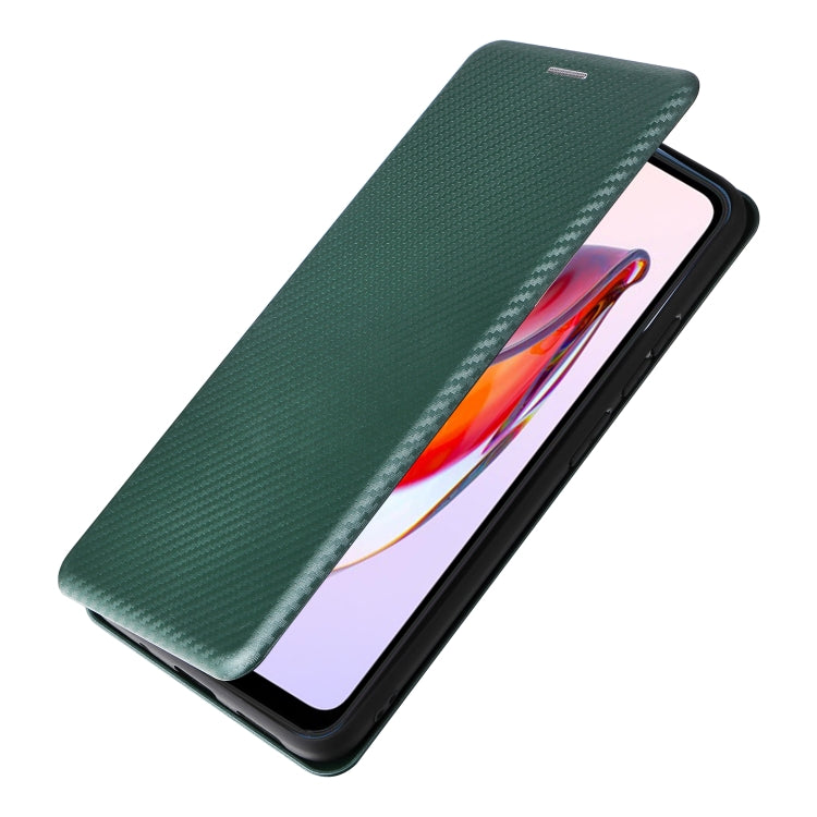 For Xiaomi Redmi 12C Carbon Fiber Texture Flip Leather Phone Case(Green) - Xiaomi Cases by buy2fix | Online Shopping UK | buy2fix