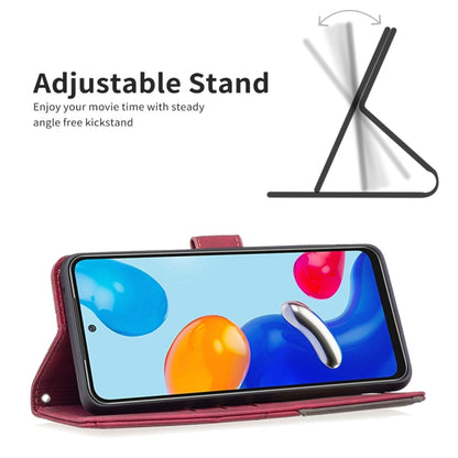 For Xiaomi Redmi Note 12S 4G / Note 11 Magnetic Buckle Rhombus Texture Leather Phone Case(Red) - Xiaomi Cases by buy2fix | Online Shopping UK | buy2fix