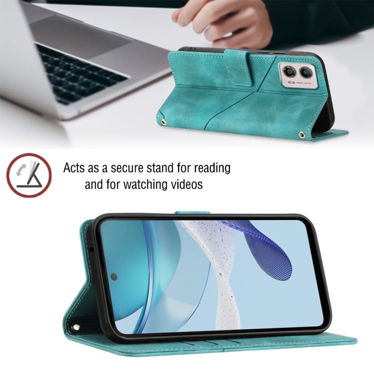 For Motorola Moto G53 5G Skin-feel Embossed Leather Phone Case(Green) - Motorola Cases by buy2fix | Online Shopping UK | buy2fix