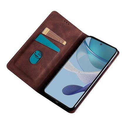 For Xiaomi Redmi 12C 4G Skin Feel Magnetic Horizontal Flip Leather Phone Case(Dark Brown) - Xiaomi Cases by buy2fix | Online Shopping UK | buy2fix
