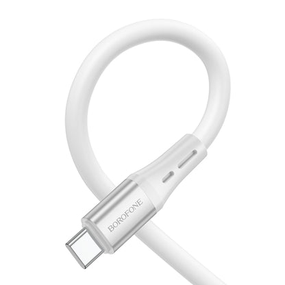 Borofone BX88 USB to Type-C Solid Silicone Charging Data Cable, Length:1m(White) -  by Borofone | Online Shopping UK | buy2fix