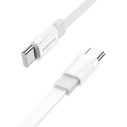 Borofone BX89 Type-C to Type-C Union 60W Charging Data Cable, Length:1m(White Gray) - USB-C & Type-C Cable by Borofone | Online Shopping UK | buy2fix