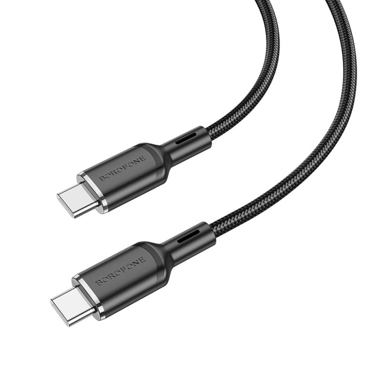 Borofone BX90 Type-C to Type-C Cyber 60W Charging Data Cable, Length:1m(Black) -  by Borofone | Online Shopping UK | buy2fix