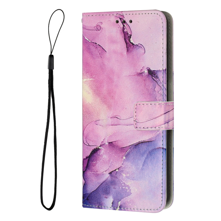 For Motorola Moto G53 5G/G13 4G/G23 4G Painted Marble Pattern Leather Phone Case(Purple) - Motorola Cases by buy2fix | Online Shopping UK | buy2fix