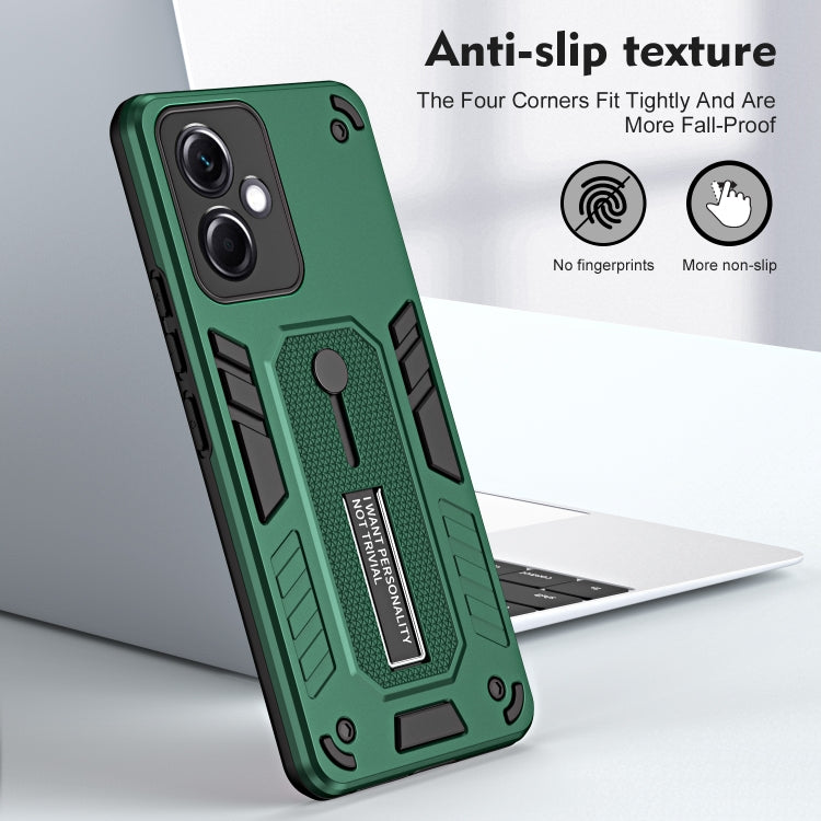 For Xiaomi Redmi Note 12 5G / Poco X5 Variety Brave Armor Finger Loop Holder Phone Case(Green) - Note 12 Cases by buy2fix | Online Shopping UK | buy2fix