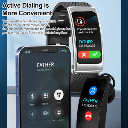 K20 1.14 inch Leather Band Earphone Detachable Life Waterproof Smart Watch Support Bluetooth Call(Black) - Smart Wear by buy2fix | Online Shopping UK | buy2fix