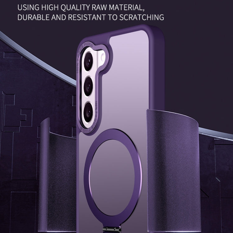 For Samsung Galaxy S23+ 5G Skin Feel MagSafe Magnetic Holder Phone Case(Purple) - Galaxy S23+ 5G Cases by buy2fix | Online Shopping UK | buy2fix